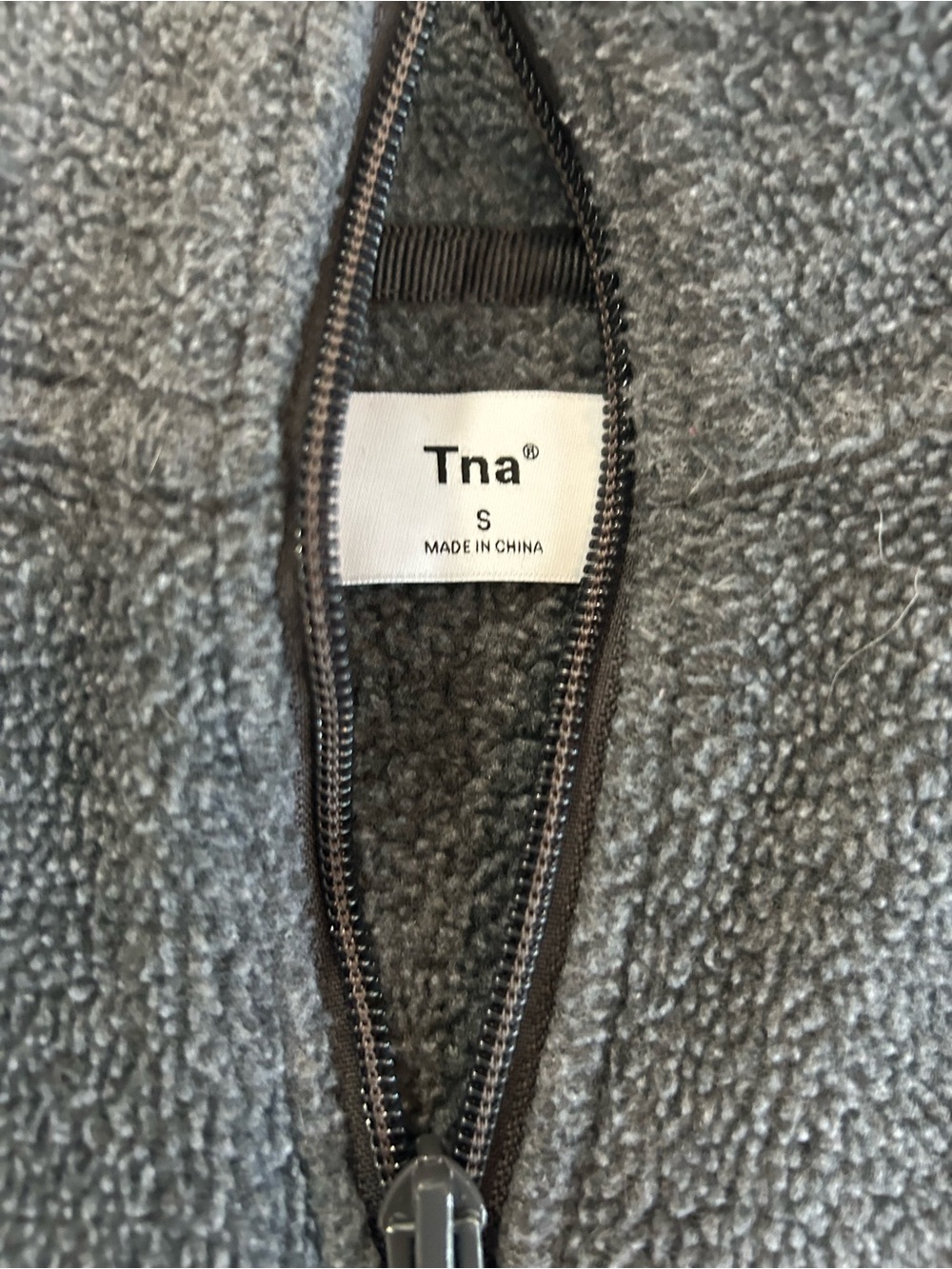 TNA Cropped Grey Half-Zip Women's Fleece Sweater - Picture 2 of 5